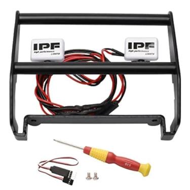 Imagem de Rchobbytop Black RC Metal Front Bumper w/LED Lights for TRX-4 Ford Bronco 1/10 Trail Crawler Truck (Include CH3 Light Controller and Screwdriver)