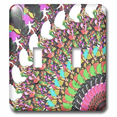 Imagem de 3dRose lsp_120322_2 Disco abstrato taco de golfe - Imagem esportiva apresenta disco frisbee colorido golfe-interruptor duplo