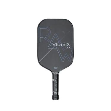 Imagem de Versix Raquete de pickleball de fibra de carbono RAW, cabo estendido de 14,6 cm, fibra de carbono, 224 g (peso médio), núcleo de 15 mm..