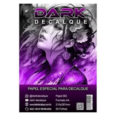 Imagem de Papel A4 para Decalque de Tatuagem Dark Stencil - 50 Folhas, Branca