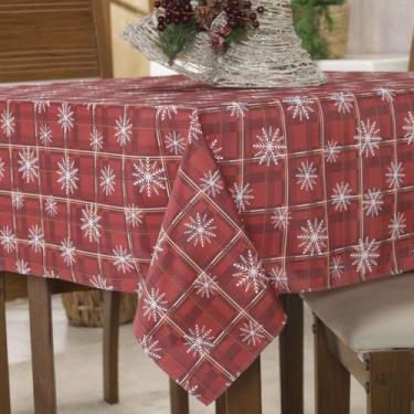 Imagem de Toalha De Natal 6 Lugares Papai Noel 2,15x1,55 - MH Enxovais, FLOCOS D