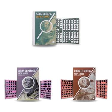 Imagem de 3 Álbuns Para Moedas 1924 A 2050 Cruzeiro, Real e Cruzado - Numismátic