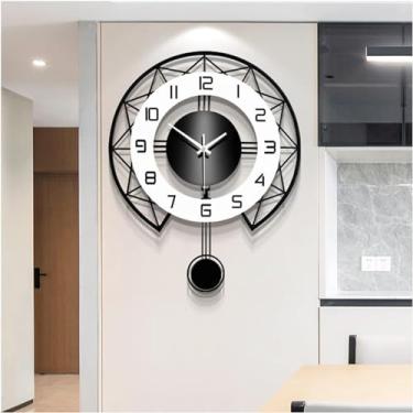 Imagem de Relógio de parede moderno para decoração de sala de estar, relógio de parede com pêndulo silencioso para casa, banheiro, cozinha, quarto, decorativo, relógio de parede grande, sem tique-taque,