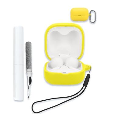 Imagem de Capa para fones de ouvido Sony LinkBuds Open WF-L910 abertos verdadeiramente sem fio, capa protetora de silicone macio WUNIAK portátil resistente a arranhões com kit de limpeza, mosquetão e cordão,
