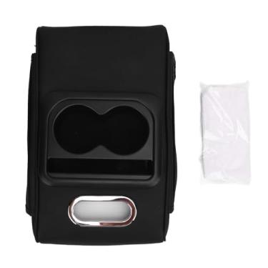 Imagem de Tampa do Console Central de Carros Com Suporte de 2 Xícara e Caixa de Lenços de Papel, Bloco de Braço Universal Com Revestimento de Espuma de Memória