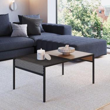 Imagem de Mesa de Centro York 80x50cm Estilo Industrial Artesano, Hanover/Preto