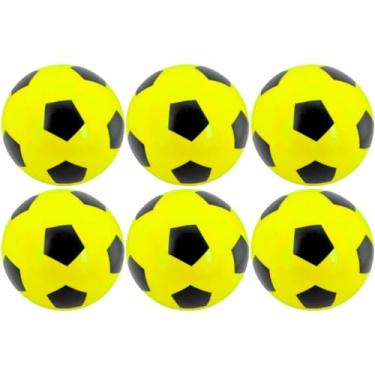Imagem de 6x Bola De Futebol Vinil Pingo Dente De Leite 22Cm Infantil (Amarelo)