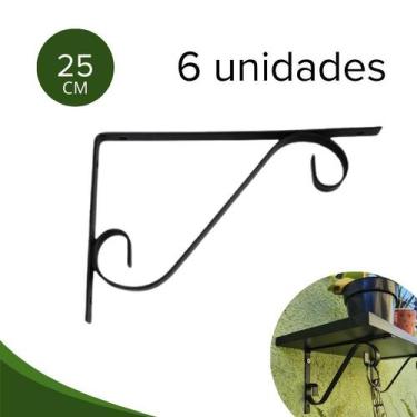 Imagem de Suporte de Prateleira Mão Francesa Colonial 25cm Preta - DWS Estampari