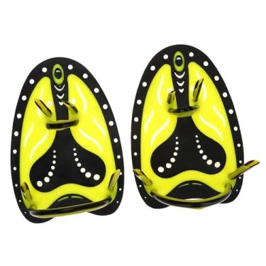 Imagem de Akozon Swim Diving Hand Cinzes, Treinamento Flipper Equipamento Flipper para Esportes Aquáticos, Luvas Macias Flexíveis para Mulheres - Amarelo, Pequeno (M)