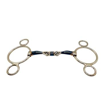 Imagem de Bello-Equine Polo 3 Ring Gag – Lozenge Bit Elíptico Ferro Doce - 135 mm