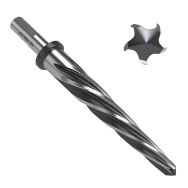 Imagem de Broca de alargador de 3/10.2 cm, alargador de mandril cônico M2 HSS de 3/10.2 cm, serve para construção de haste redonda de 1/5.1 cm, também para madeira, liga de aço, metal, alinha o orifício