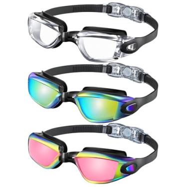 Imagem de CIFOYA Óculos De Natação Infantis, Pacote Com 3 Para Crianças E Adolescentes, Antiembaçantes Anti-Uv Jovens 4 A 16 Anos