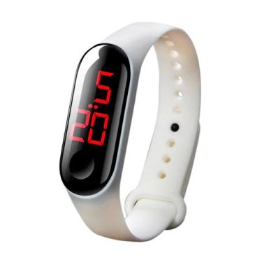 Imagem de Relógio Pulseira Silicone Digital Led Sport Adulto Infantil Branco - D