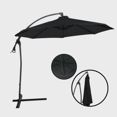Imagem de Ombrelone Lateral Suspenso 3 Metros Jardim com Base e Manivela Importway Iwoblb-300