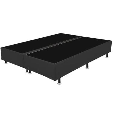 Imagem de Base Box Bipartida Casal Universal em Suede 37x188x138 Cor Preto