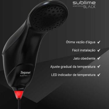 Imagem de Ducha Eletrica Sublime 7500w X 220v - Black - Zagonel - ELETRO ZAGONEL