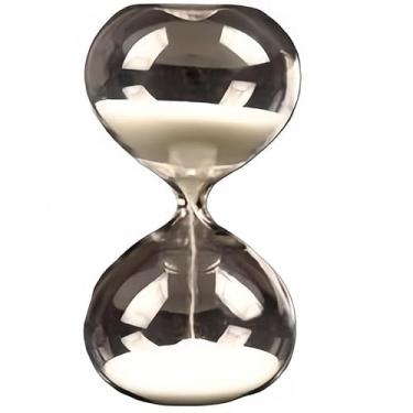 Imagem de Ampulheta de vidro temporizador de areia(PEQUENO 8X4cm - BRANCO)