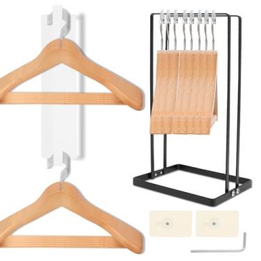 Imagem de FALESOUL Organizador de 2 peças, suporte de armazenamento para máquina de lavar, comporta até 110 cabides de arame, armazenamento de roupas para adultos ou crianças, lavanderia