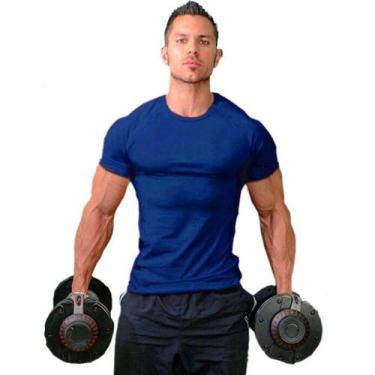 Imagem de Camiseta masculina ZUEVI Workout Slim Fit, azul atlética, tamanho M