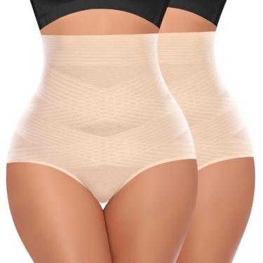 Imagem de Calcinhas Shapewear Werena Tummy Control, cintura alta, bege
