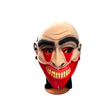 Imagem de Máscara Rosto Esticado Com Piercing Assustadora Fantasia