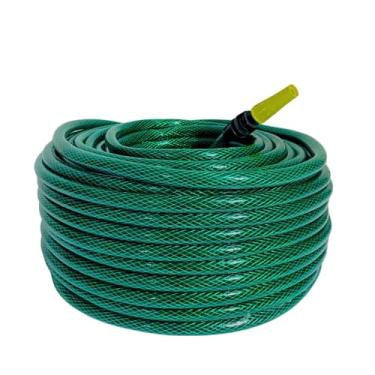 Imagem de Mangueira de Jardim Trançada Premium, PVC Flexível, 20 Metros, Tripla Camada, com Esguicho e Adaptador, para Jardinagem e Lavagem