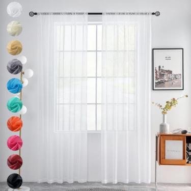Imagem de Cortina youleyar Solid Sheer Voile 2 painéis 132x213cm branca