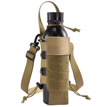 Imagem de VISIONTAC Bolsa tática MOLLE Suporte para garrafa de água com alça de ombro, bolsa modular para caminhadas ao ar livre, acampamento, caça, pesca, airsoft