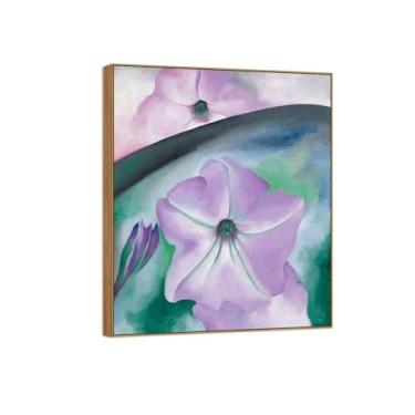 Imagem de Georgia O'Keeffe Famosas Impressões em tela de arte de parede prontas para pendurar - Petúnia Nº 2 - Pintura de moldura de madeira para decoração de sala de estar 30 x 35 cm 12 x 13 pol