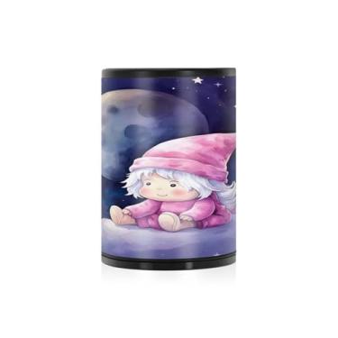 Imagem de Wassud Cinzeiro de carro de liga de alumínio iluminado pela lua com tampa cinzeiro de carro à prova de cheiro à prova de vento cinzeiro de viagem para SUV, caminhão, escritório, casa