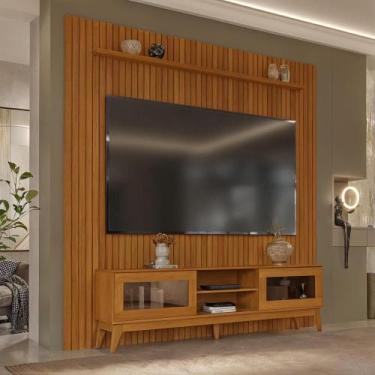Imagem de Painel Ripado Com Rack TV 75 Polegadas Reflecta Amber 229cm - Via Noss
