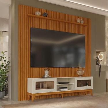 Imagem de Painel Ripado Com Rack TV 75 Polegadas Reflecta Amber 229cm - Via Noss