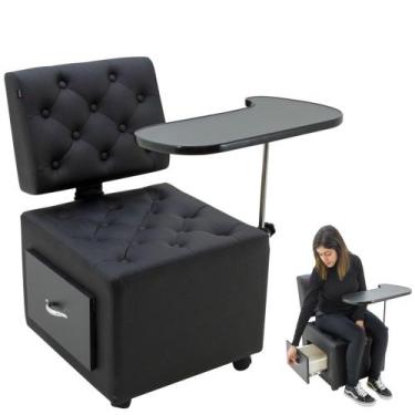 Imagem de Cirandinha Cadeira Manicure Salão com Mesa Completa - Darus, Preto