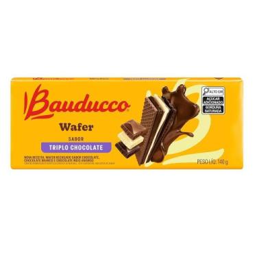 Imagem de Biscoito Wafer Sabor Triplo Chocolate Bauducco 140g