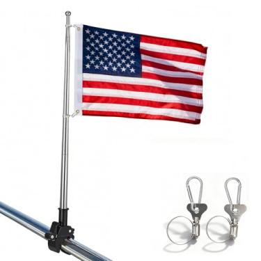 Imagem de Flagolden Bandeira de barco americana com mastro