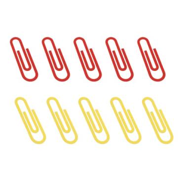 Imagem de ZJchao Grandes Clipes de Papel Decorativos 10 Peças de Aço Inoxidável Clipes de Pasta Plana Coloridos de Marcadores para Uso Escolar de Escritório Vermelho Amarelo 10x3cm