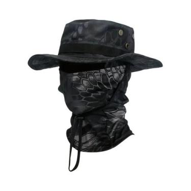 Imagem de Chapéu Boonie Camuflado Dobrável Com Aba Larga Para Proteção Solar Em 