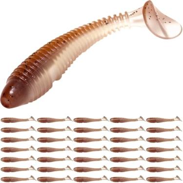 Imagem de Pristis 35 iscas de natação de cauda de remo, iscas macias de pesca de 7,6 cm para truta robalo, kit de natação de plástico durável para água salgada de água doce Texas Carolina Fitness Rig, moela