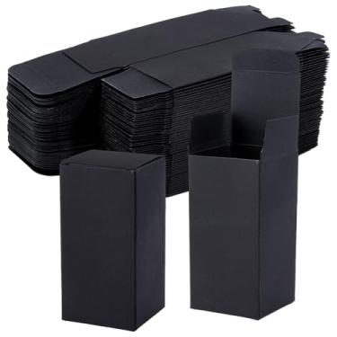 Imagem de BENECREAT Caixa de presente de papel com 50 peças, caixas de papelão retangulares pretas de 5 x 5 x 10 cm para lembrancinhas de aniversário, lembrancinhas de festa e embalagem de dia dos namorados