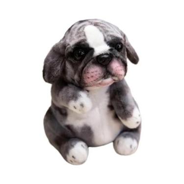 Imagem de Brinquedo De Pelúcia Realista De Poodle Pug Sentado, Cachorrinho De Pe