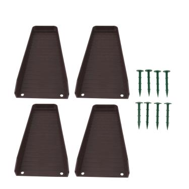 Imagem de Pissente 4 Peças Extensões de Calha de Águas Pluviais Ajustáveis Bloco de Respingo de Calha 41,4x5,1cm Bacos de Drenagem de Com 8 Telas de Fixação para Drenagem de Água Proteção de (Marrom)