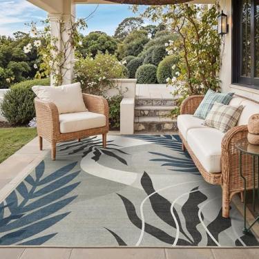 Imagem de GENIMO Tapete para área externa e interna, 2,5 m x 25,4 cm, impermeável, sem queda, fácil de limpar, tapete de folhas para pátio, sala de estar, varanda, sala de jantar, trailer, deck, quarto