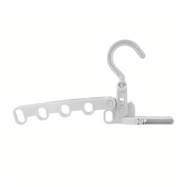 Imagem de 2 cabides dobráveis portáteis de viagem, cabide dobrável para secar roupas, cabides de viagem com 5 furos para hotel