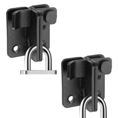 Imagem de JAX JIADAXIN 2 peças de fechadura de porta de celeiro, trava de ferrolho de porta, trava de aço inoxidável para armário banheiro galpão garagem porta de animal de estimação, preto