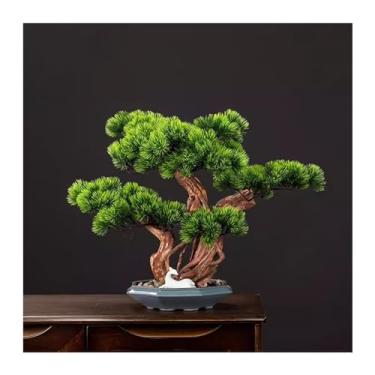 Imagem de Árvore artificial bonsai chinês simulação pinheiro decoração planta estudo casa sala de estar decoração decoração árvore falsa (A)