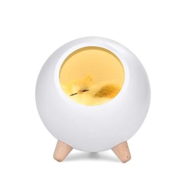 Imagem de Luminária de Mesa Gatinho LED – Abajur Infantil com Toque, Dimerizável, Recarregável USB, Luz Noturna para Quarto e Decoração Luminária Fofa (branco)