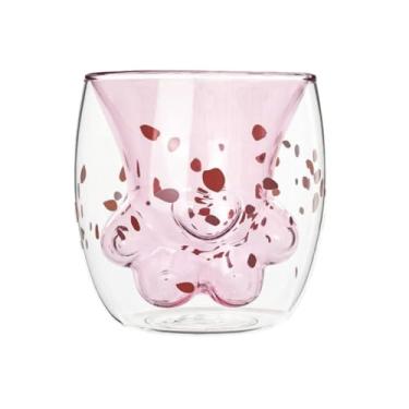 Imagem de DEER REED Caneca de café de parede dupla copo de vidro resistente ao calor feito à mão copo de leite criativo