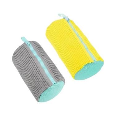 Imagem de Saco De Lavagem Para Tênis Com Zíper E Pelúcia Rica Para Máquina De La