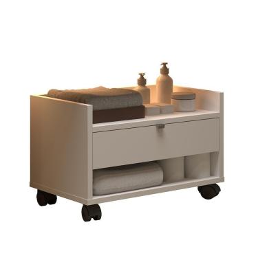 Imagem de Gabinete Para Banheiro Prisma - Mdp Gaveta E Nicho Branco - J3 Móveis