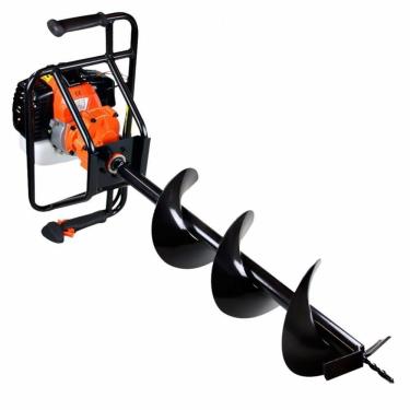 Imagem de Maquina De Perfurar Solo Chao Fazer Buraco 520 Com 2 Brocas 80x20 + 80x12cm + Extensor 50cm Gasolina